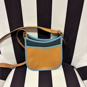 Coach Colorblock Pebbled Leather Crossbody Bag | Adjustable Strap | Authentic